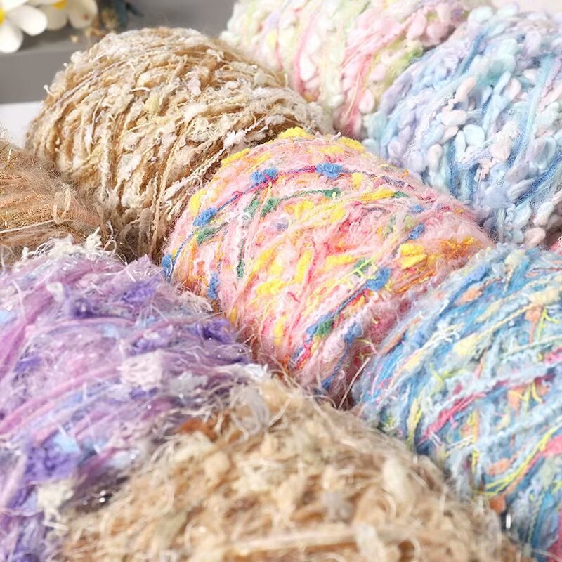 Picture of Factory supply wool ball fancy hand-knitted line peas line snowball hand-knitted scarf diy wool wholesale