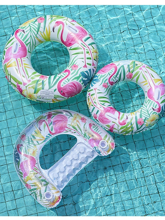 Cross-Border U-Shaped Flamingo Sequin Lounge Chair Adult Water Inflatable Sofa Foldableable Backrest Floating Bed Pool Party