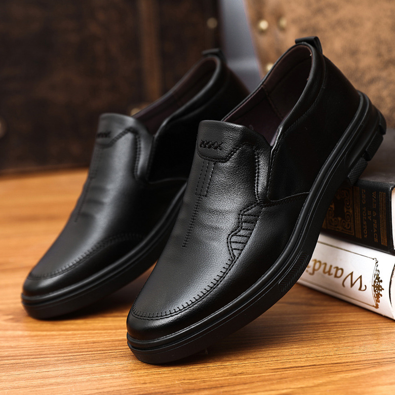 Picture of Cross-Border Leather Shoes Men's New Business Formal Casual Spring and Autumn Breathable Men's British Korean Style Round Toe Groom's Wedding Shoes