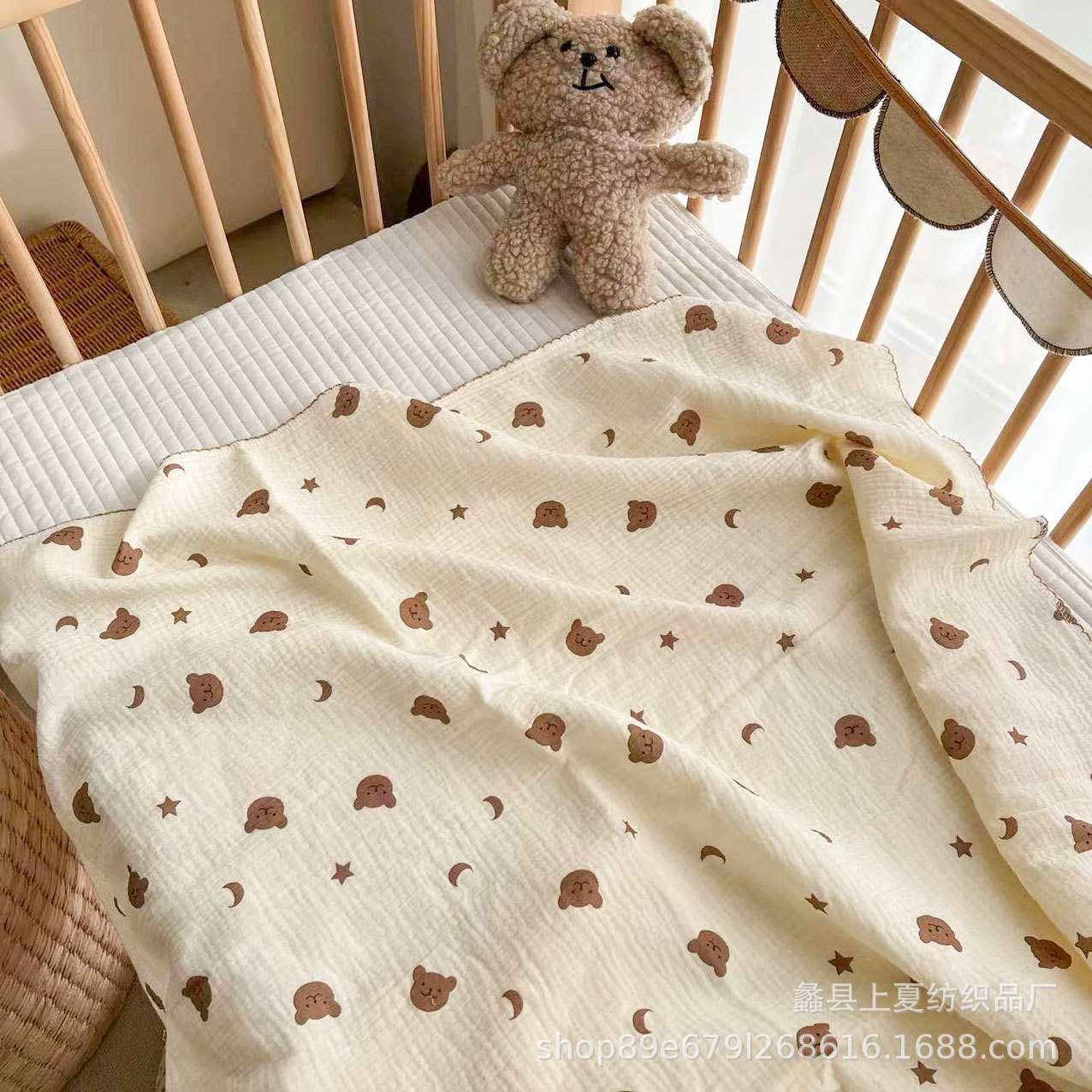 Picture of Baby's 2-layer Summer Thin Cotton Candy Quilt Baby's Air-conditioning Quilt Gauze Soft Summer Blanket Children's Towel Quilt