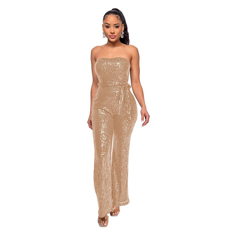 Picture of Tube Top Sleeveless Sequined Jumpsuit Hot-Selling Tube Top Sleeveless Sequined Jumpsuit