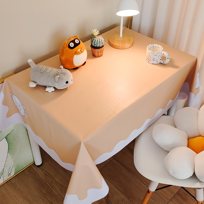 Picture of Tablecloth Waterproof and Oil-proof PVC Coffee Table Table Mat Dining Table Tablecloth Picnic Stall Student Desk Dormitory Decorative Cloth