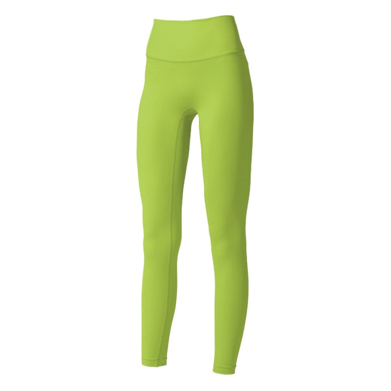 No Awkward Line Naked Sanding Tight Fitness Pants Moisture Absorption and Sweat-wicking High Waist Stretch Shaping Cropped Yoga Pants