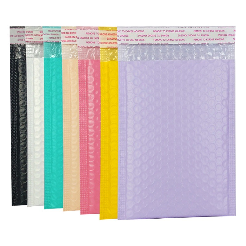 Color bubble bag shockproof wholesale co-extruded bubble bag purple waterproof foam express bag clothing packing material