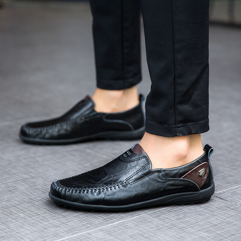 Cross-Border Large Size 8117 New Fashion Trendy Plain Business Men's Leather Shoes Young Lightweight Casual Men's Shoes