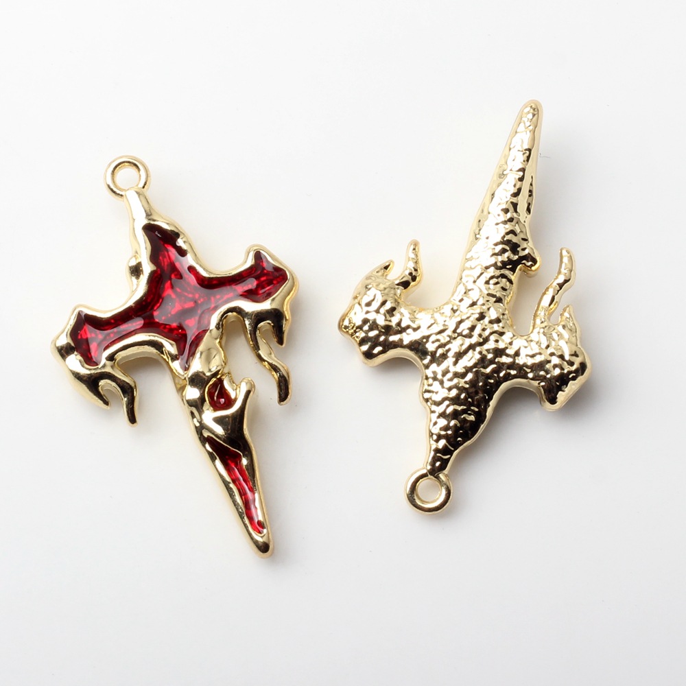 Picture of Alloy Color Oil Dropping Cross Pendant Pendant DIY Handmade Necklace Earrings Bracelet Jewelry Accessories