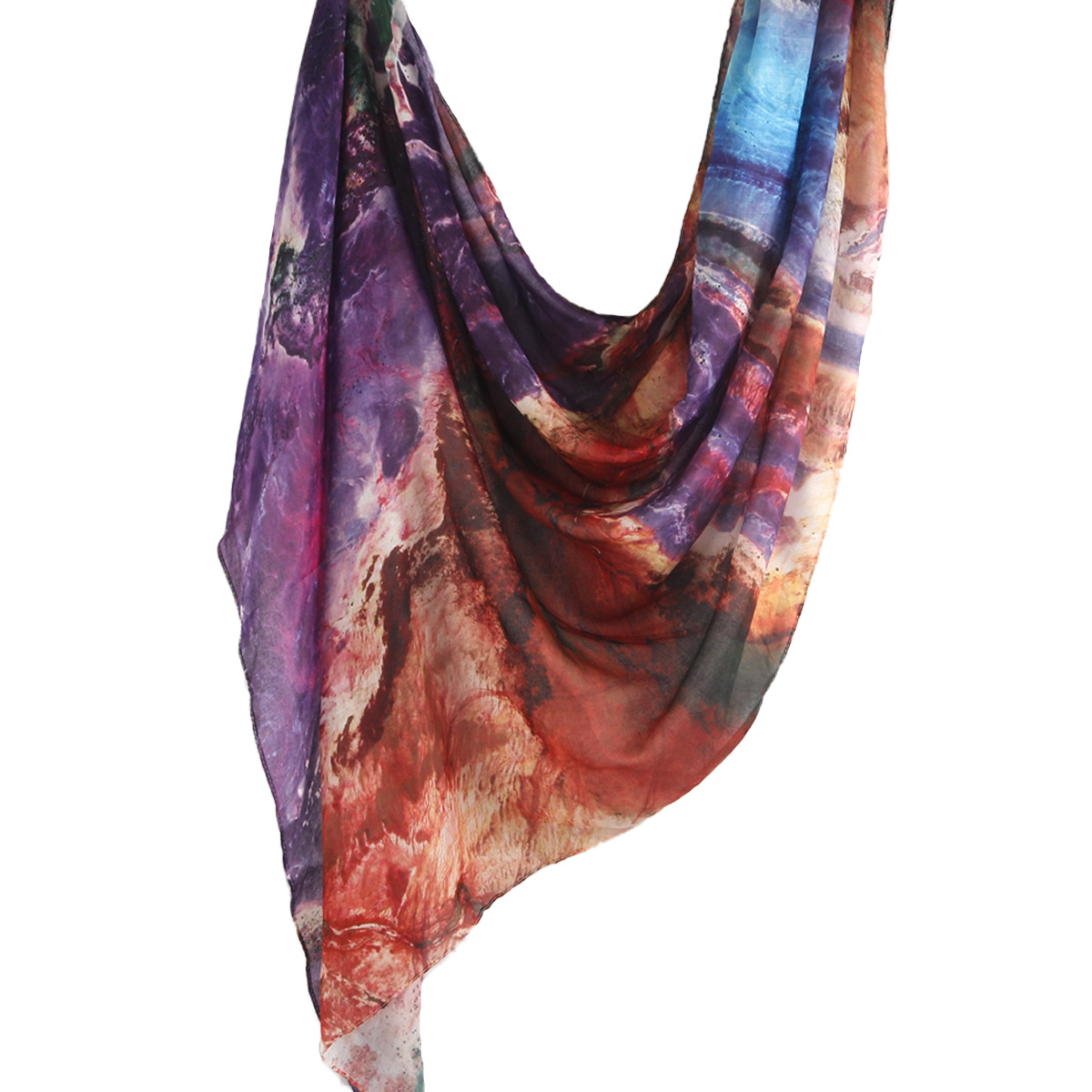 Picture of Best-Selling Watercolor Tie-Dye Cotton Scarf Arabian Satin Polyester Long Scarf Turkish Middle Eastern Scarf