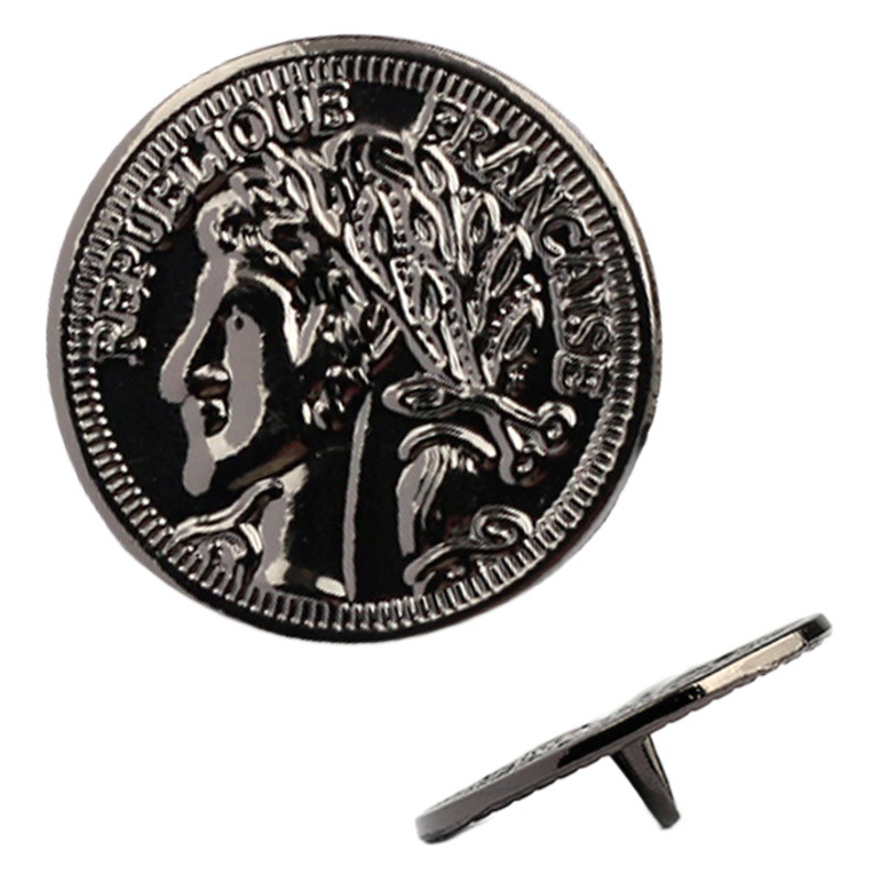 Factory Supply Metal Flat Button Coat Coat Women's Top Suit Men's Cufflinks Round Head Coat Button
