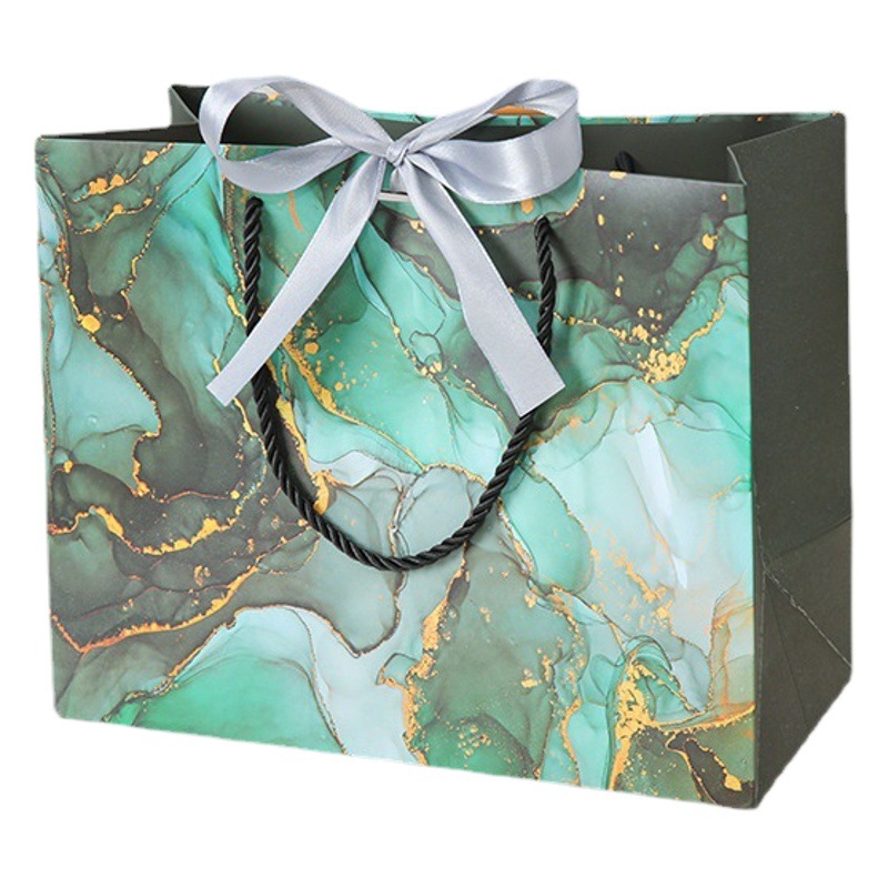 Spot printed LOGO gem green gift bag birthday gift bag candy bag shopping paper bag baking bag