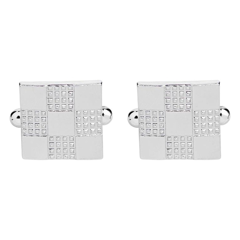 Wish European and American square Men's alloy stitching French shirt cufflinks cross-border hot personality accessories Yiwu