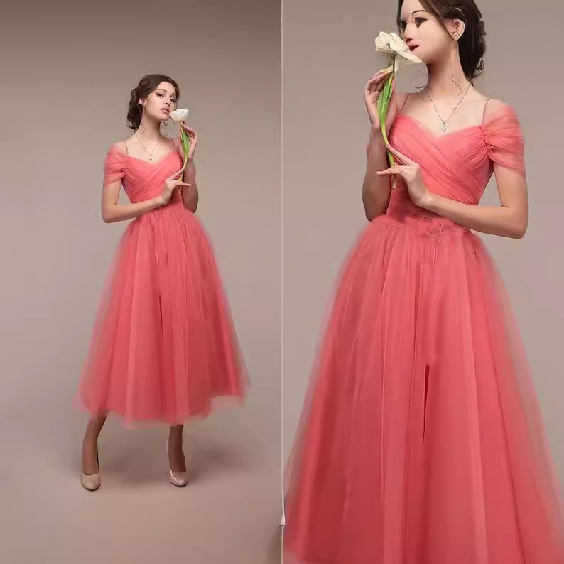 Pink mature women's suspender skirt spring and summer Foreign trade new women's clothing dress elegant lace-up wedding bridesmaid beauty A- line skirt