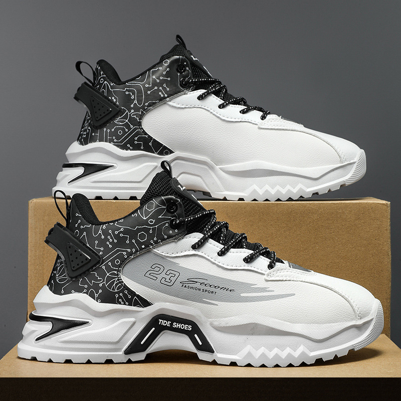 Live Jinjiang Men's Shoes 2023 New Autumn Casual High-top Torre Shoes Youth Thick Sole Sports Running Tide Shoes