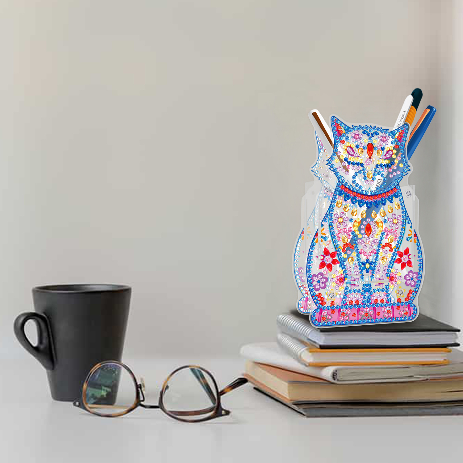 Picture of Diamond painting peripheral pen holder transparent PVC pen holder foreign trade new creative handmade stick drill desktop storage ornaments