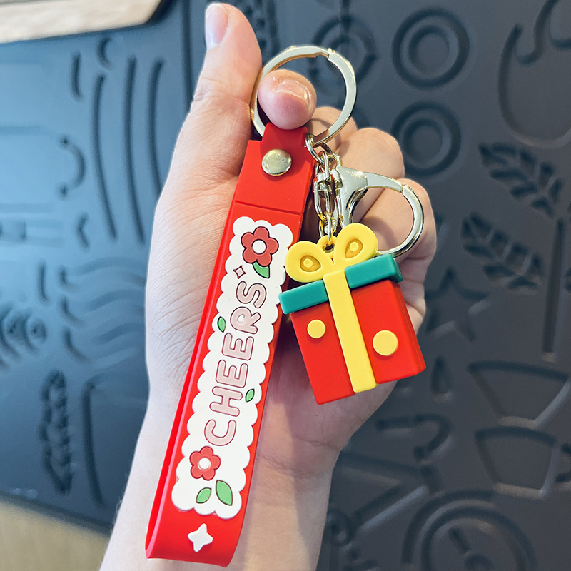 Picture of Cute Santa Claus keychain Christmas gift Christmas tree three-dimensional key chain Bell snowman elk wholesale