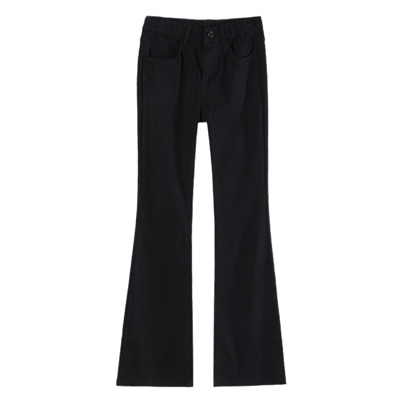 Fall/Winter 2023 Long Tall Micro Horn Slim Pants Stretch Black Women's Pants Casual Pants All-match Trendy Pants Wide