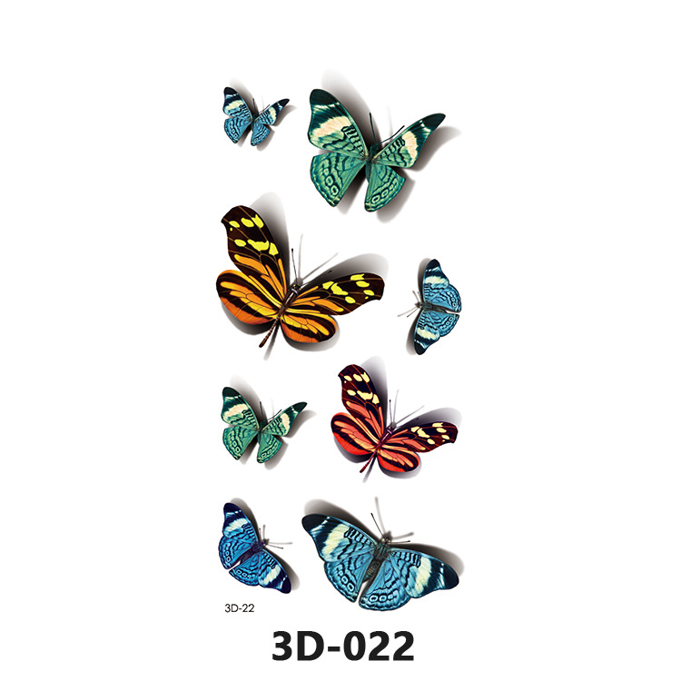 Picture of Spot Wholesale 3D Butterfly Waterproof Sweat Female Stereo Artificial Creative Temporary Stickers European and American Cross-Border Butterfly Tattoo Stickers