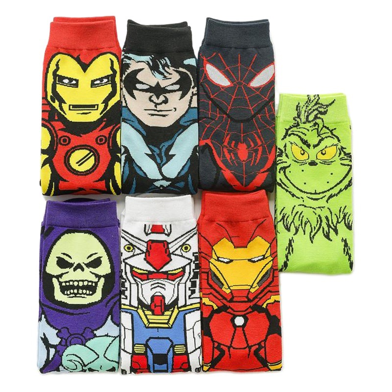 Wholesale men's cotton foreign trade men's socks gundam stockings cartoon women anime manufacturers cotton cartoon trend stockings socks