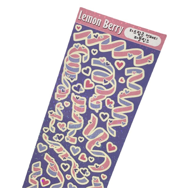 South Korea laser sparkling love ribbon sticker ins hand account small card goo card sticker DIY cute decoration material