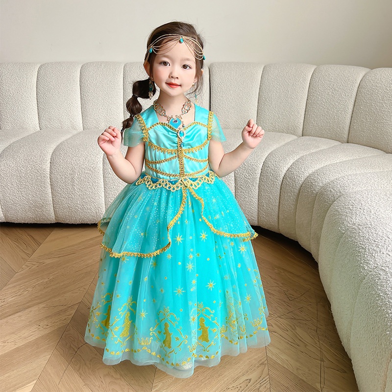 Picture of Girls' Dress 2023 Summer European and American Foreign Trade Children's Wear Halloween Costume Children's New Princess Jasmine Dress
