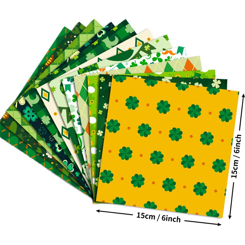 12 sheets/pack Irish St. Patrick style base paper cross-border hot sale holiday decoration Journal material paper