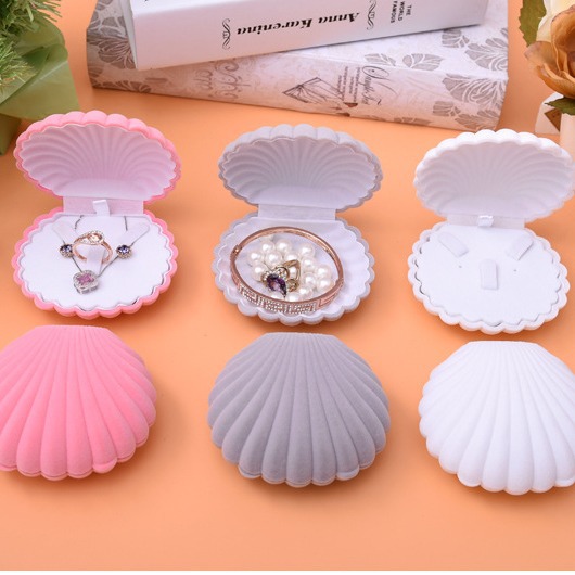 in stock Medium Shell Pearl Jewelry Jewelry Box Flannel Jewelry Box