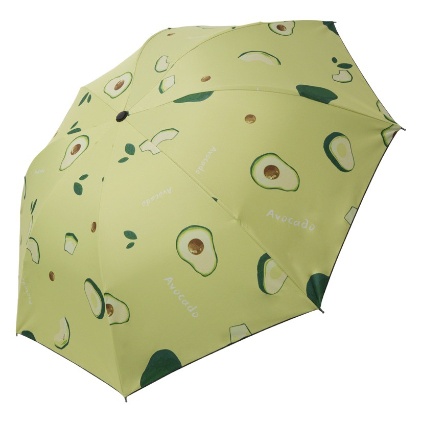 Three-fold Fruit Umbrella Sunscreen Black Rubber Sun Umbrella Sunshade Umbrella Dual-purpose Full-automatic Folding Sunny Umbrella