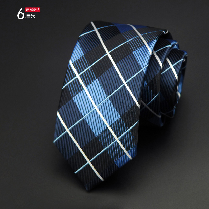Picture of Men's Tie Korean Style Casual Polyester Silk Narrow Business Fashion Groom Wedding 6cm Small Tie