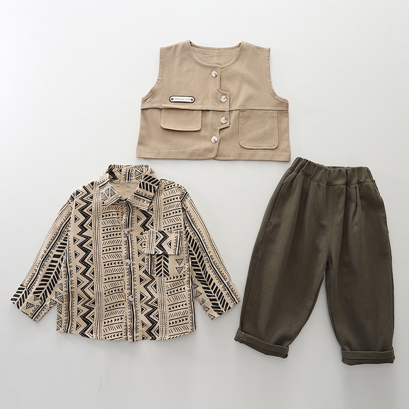 Picture of Boys' Clothing 2024 Autumn New Korean style sweater vest suit children's casual pants fashionable three-piece suit fashion