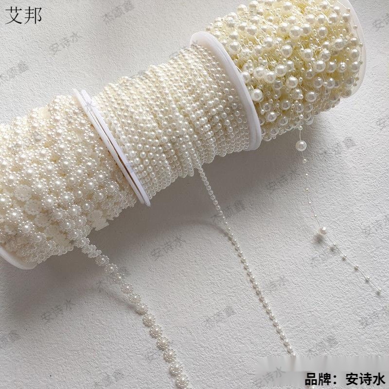 Pearl string wedding cotton thread 3 + 8mm Starry Sky 4mm Pearl White line decoration DIY handmade wedding skating
