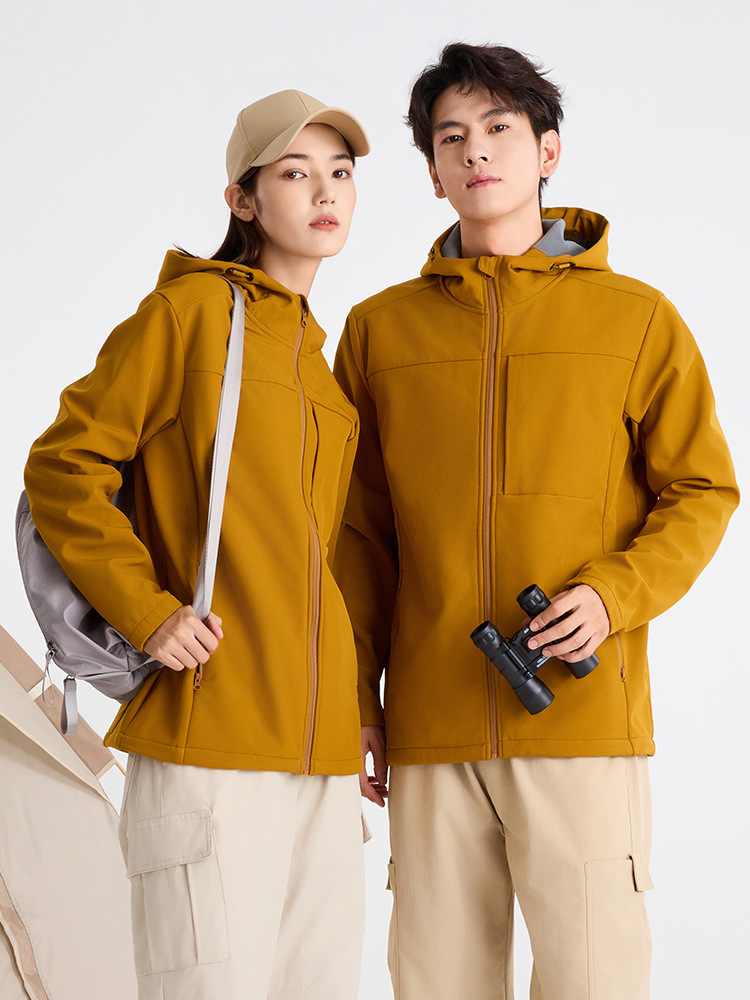 Autumn and Winter New Soft Shell Windproof Waterproof Outdoor Mountaineering Camping Jacket fleece-lined Warm Couple Jacket