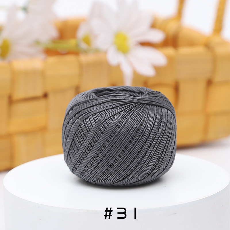 Picture of Warm Color No.10 Lace Strongly Twisted Mercerized Pearl Egyptian Long-staple Cotton Handmade Micro-hook Hand-bow Ball 20g Wool Ball