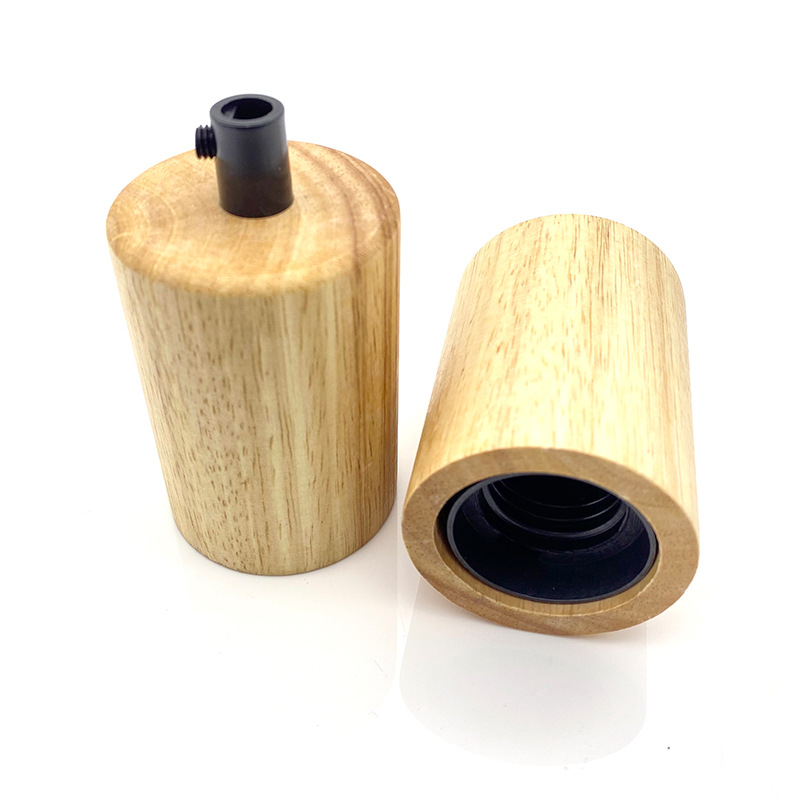 Picture of E27 Screw Solid Wood Lamp Holder Cafe Wood Chandelier Bedroom Restaurant Creative Wood Lamp Holder