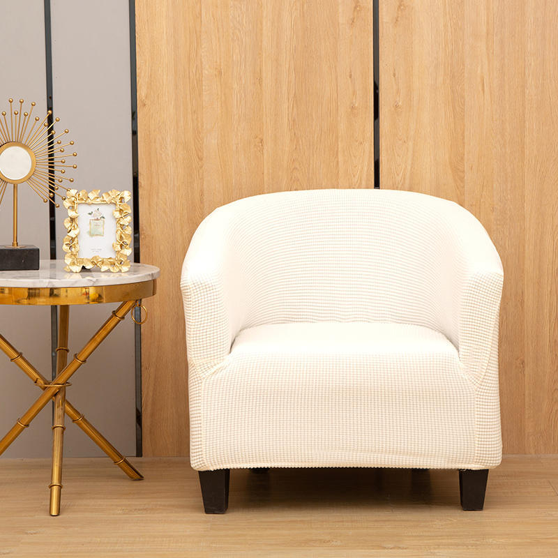 Picture of Corn fleece semicircle sofa chair cover thickened conjoined elastic dining chair cover anti-fouling stool cover chair cover