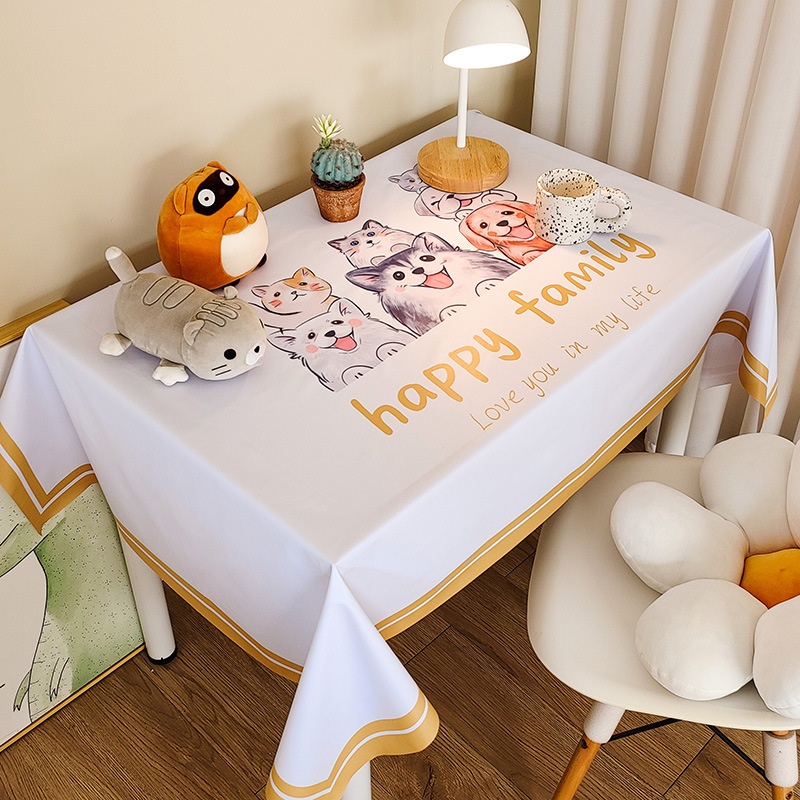 Picture of Tablecloth Waterproof and Oil-proof PVC Coffee Table Table Mat Dining Table Tablecloth Picnic Stall Student Desk Dormitory Decorative Cloth