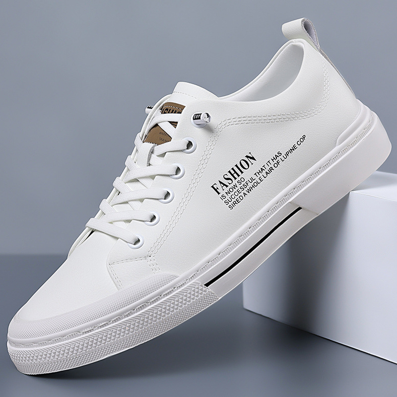 Men's Shoes Spring and Summer 2025 New Trbottomy Versatile White Shoes Men's Soft Sole Non-Slip Genuine Leather Men's Casual Sneakers