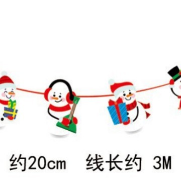 Picture of Christmas Decorations Christmas Pull Flag Hanging Flag Holiday Banner Party Decoration Paper Cartoon Christmas Pull Flower String Flag