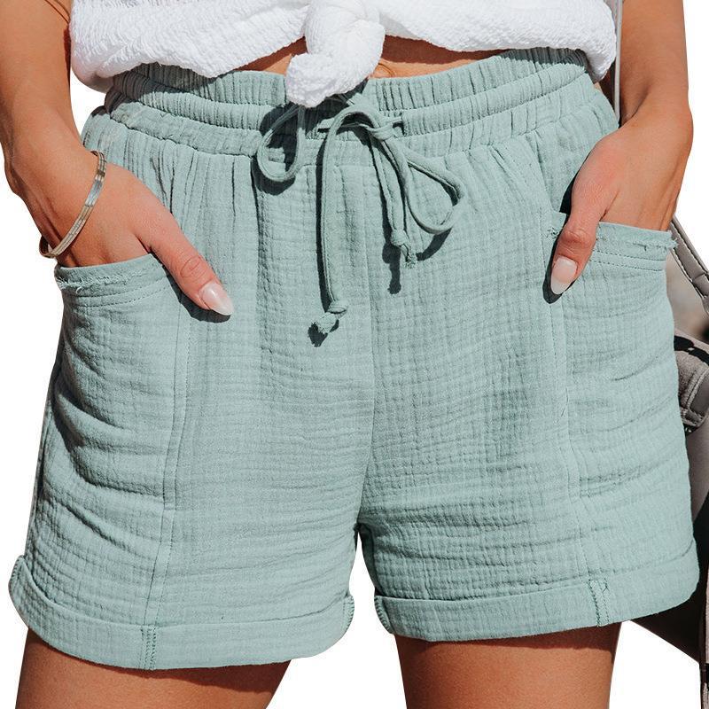 Picture of 2024 European and American Cross-Border Summer New Women's Clothing Amazon Wish High-Waisted Loose Wide-Leg Shorts for Women