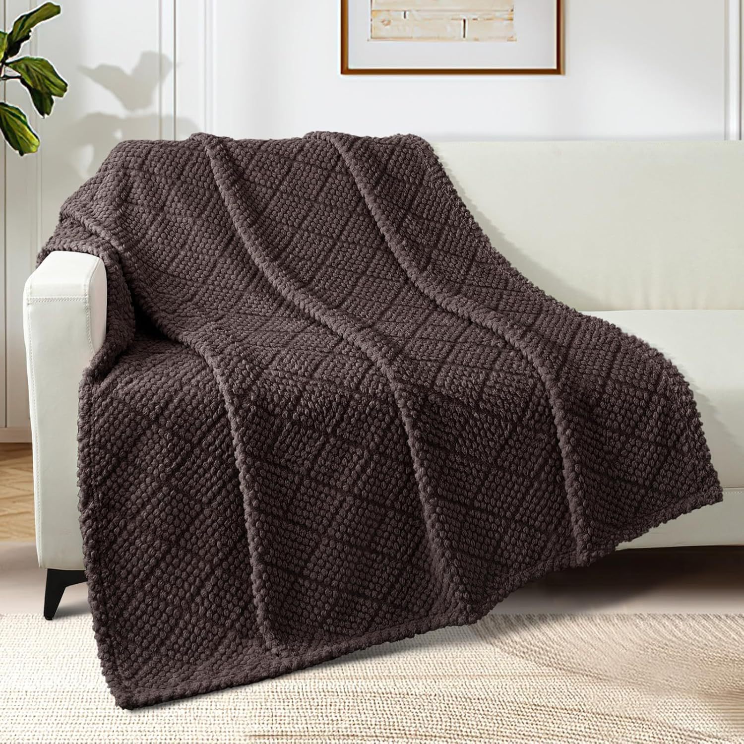 Picture of Cross-Border Mesh Corn Grain Flannel Blanket, Thickened and Fleece-Lined, Suitable for Office Nap, Skin-Friendly, Ultra-Soft Blanket