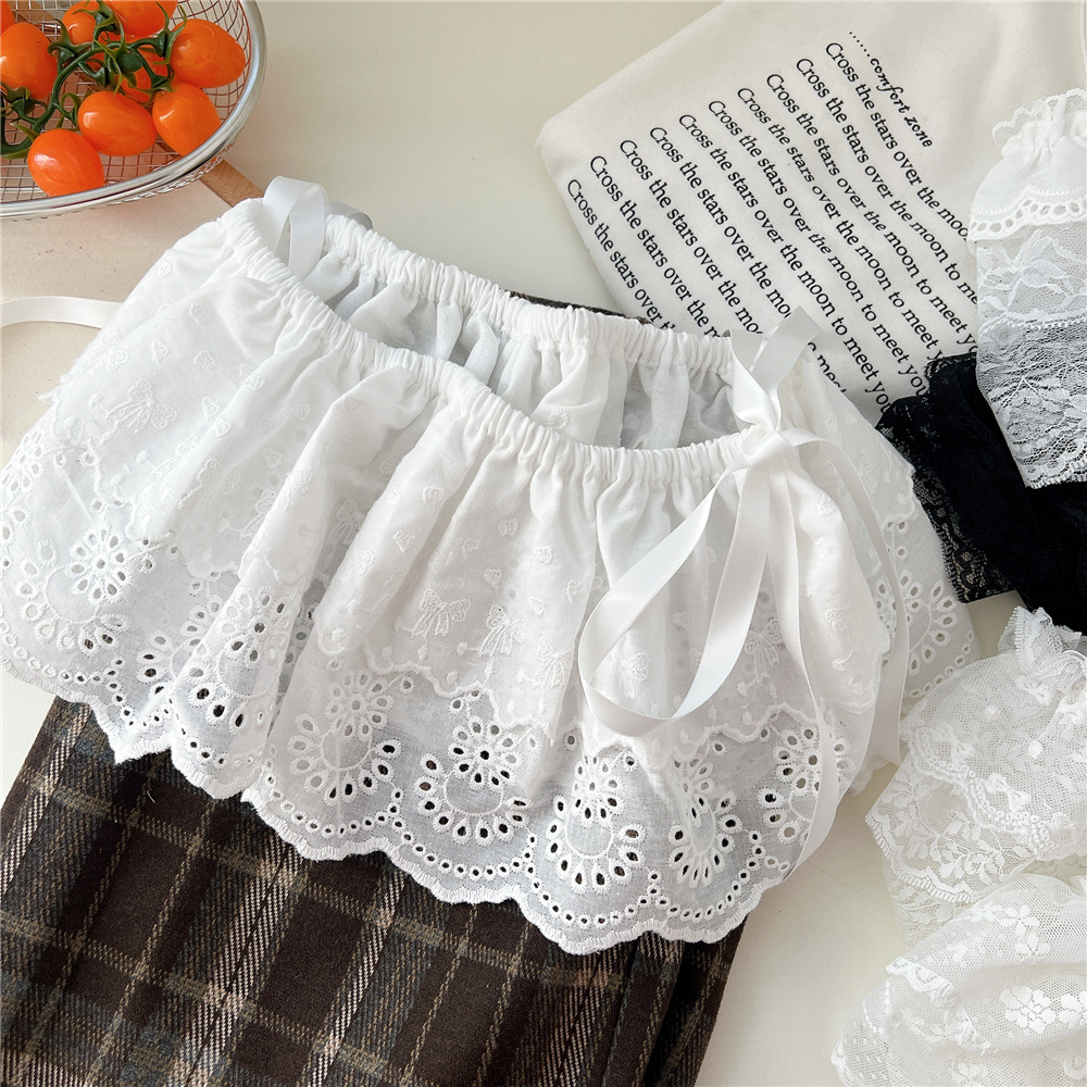 Picture of Clothing Store South Korea Dongdaemun Korean Style White Flower Ballet Style Lace Mesh Fart Curtain Women's Spring and Autumn Skirt