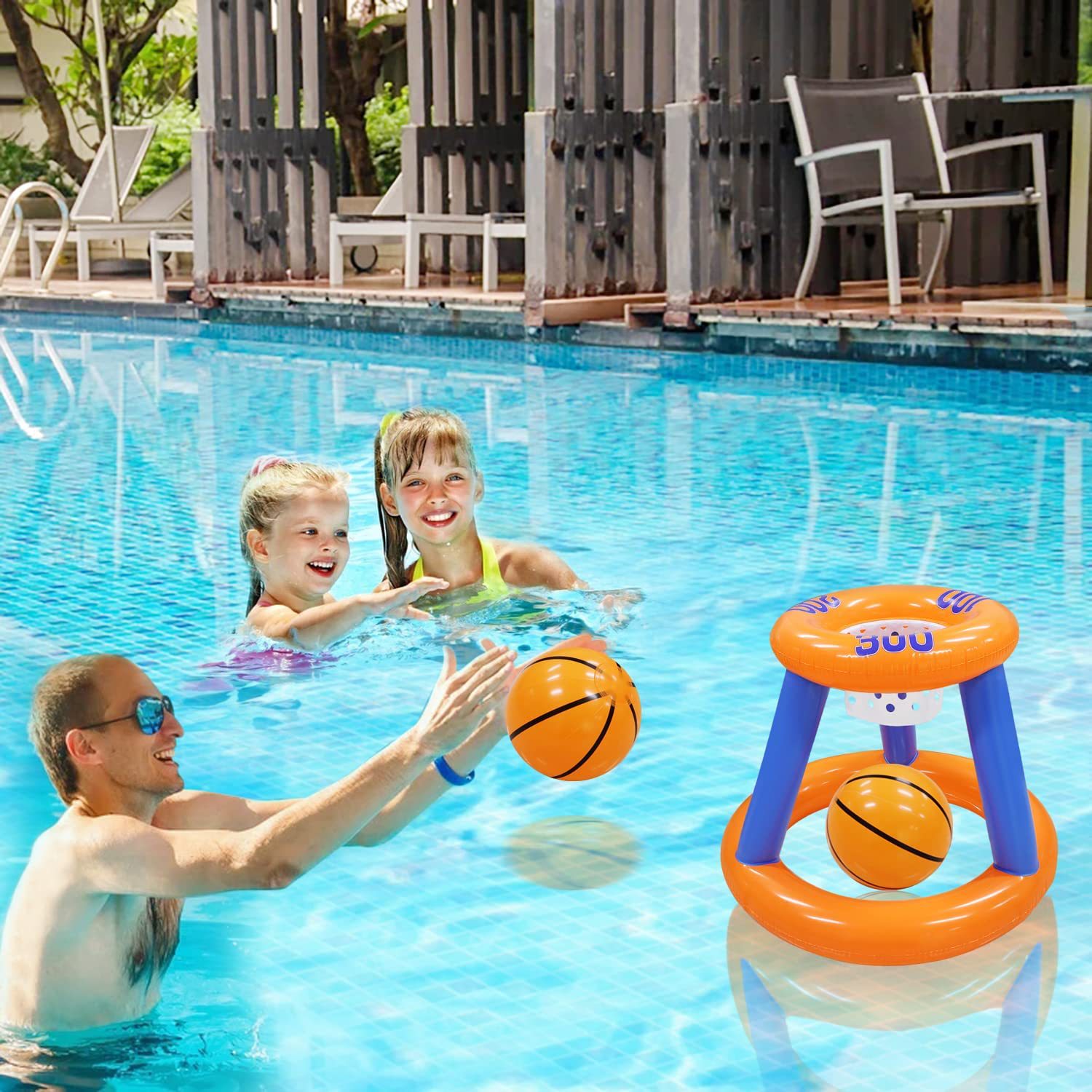 Picture of Cross-border Spot Water Inflatable Basketball Rack Rings Swimming Pool Interactive Shooting Toys Outdoor Inflatable Water Play Toys