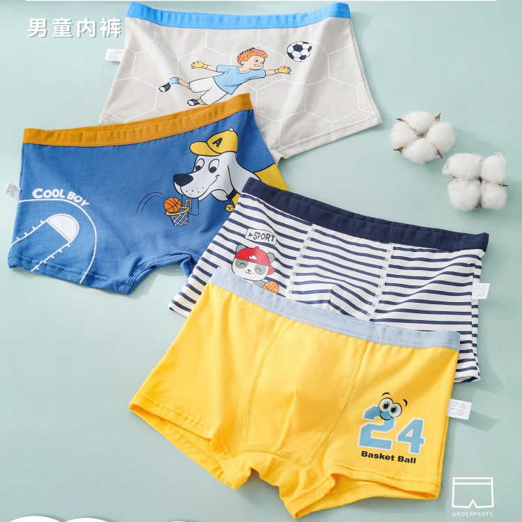 Picture of Children's Underwear Men's Boxer Cotton Big Children's Wholesale Student Shorts Boys a Cartoon Children's Four Corners