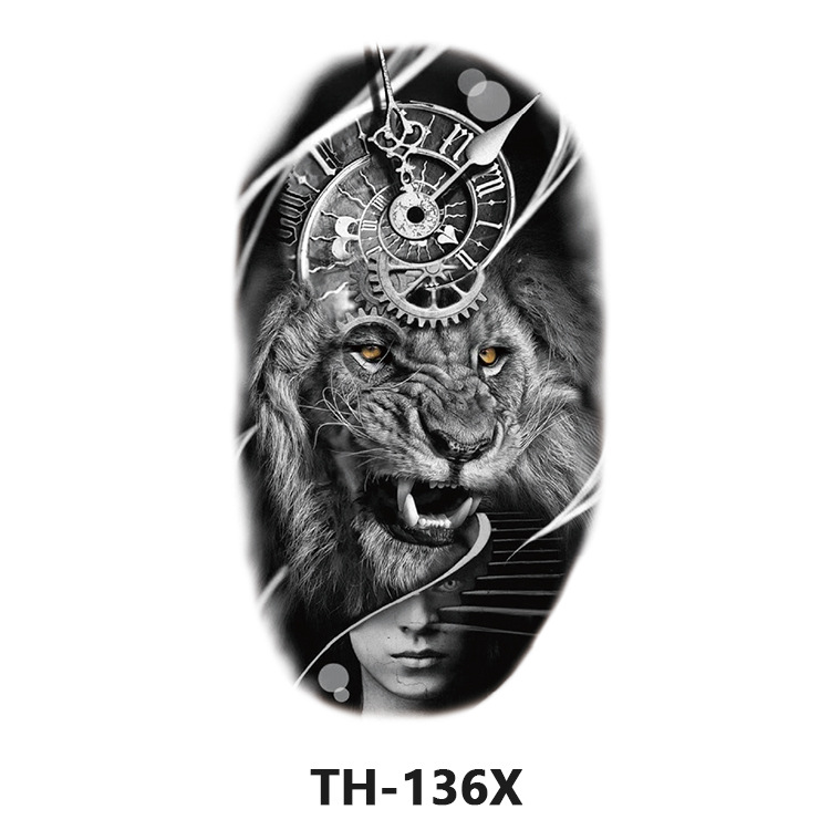 Picture of Cross-Border Manufacturer Wholesale Cartoon Color Tattoo Stickers Unicorn Black and White Animal Tiger Waterproof and Sweatproof Tattoo Stickers