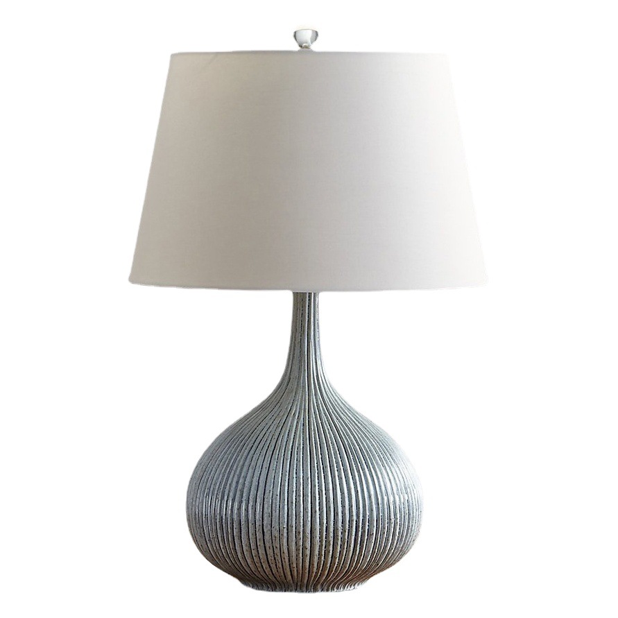Modern Light Luxury Simple Bedroom Bedside Lamp Living Room Study High-End Snowflake Villa Designer American Ceramic Table Lamp
