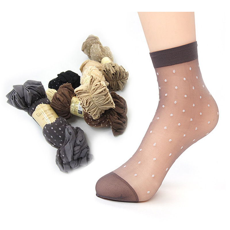 Picture of Zhuji factory wholesale stockings summer ultra-thin breathable crystal round short stockings stall market exchange socks