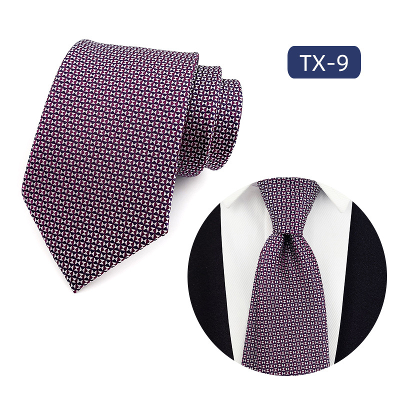 Picture of in stock wholesale men's tie jacquard yarn-dyed fabric small floral pattern business casual wedding groom tie
