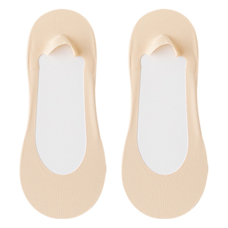 New Style Socks Women's Summer Boat Socks Women's Thin Shallow Mouth Sponge Pressure Reducing High Heels Non-slip and Non-falling Heel Invisible Socks