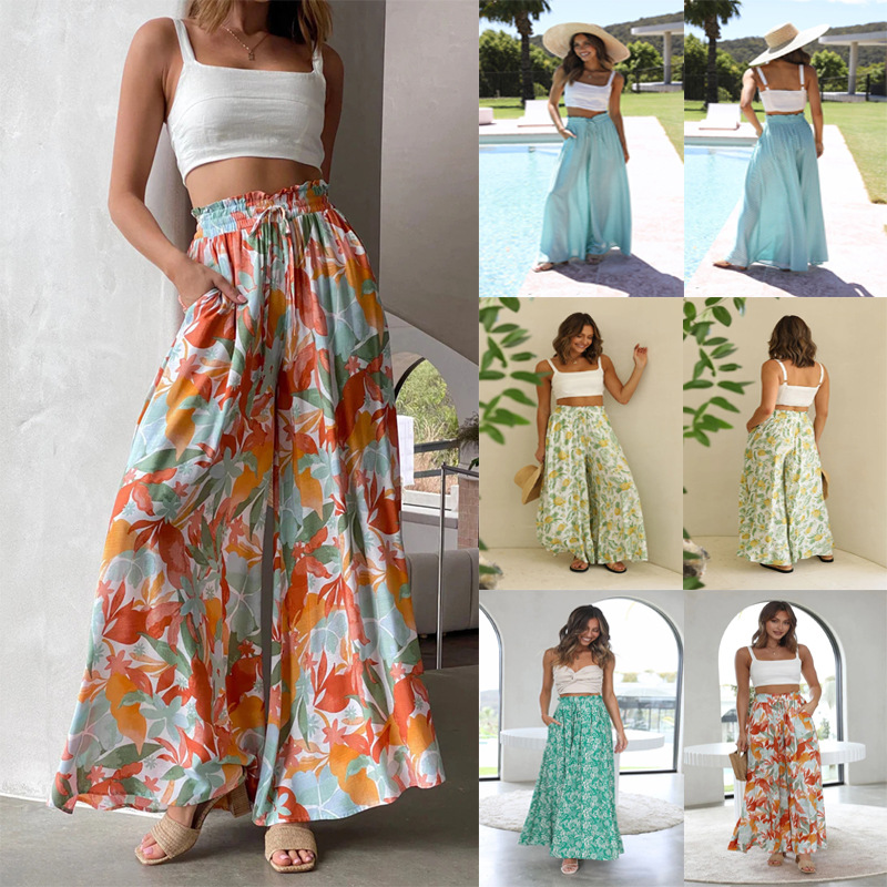2025 European and American Spring and Summer Independent Station Amazon Casual Wide Leg Popular Style Loose Casual Fashion Pants for Women