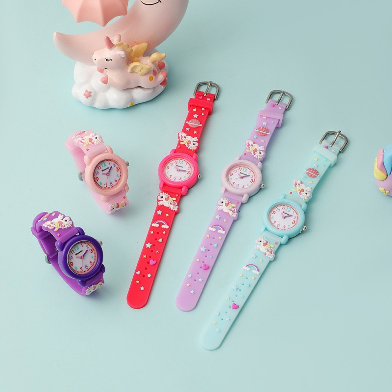 Picture of 2024 New Cartoon Children Unicorn Watch Cute Girl Electronic Watch Student Quartz Watch Prizes Gift