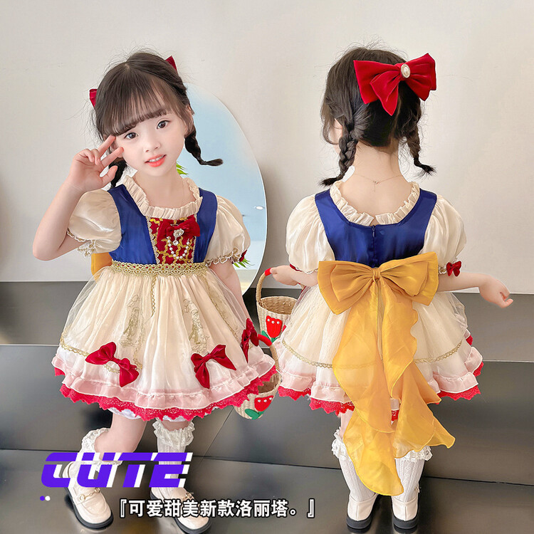 Lolita Girl Princess Dress 2025 New Snow White Lolita dress Cute Sweet Pouted Dress