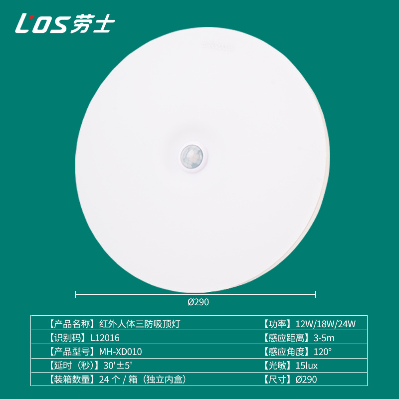 Picture of Roushi Led Three-Proof Ceiling Light Waterproof Bathroom Balcony Hallway Corridor Bathroom Sensor Light Energy-Saving